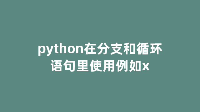 python在分支和循环语句里使用例如x