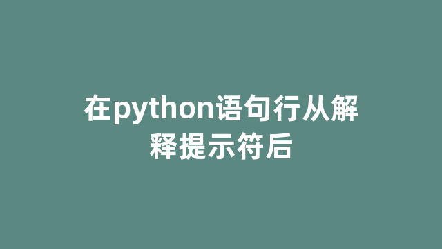 在python语句行从解释提示符后