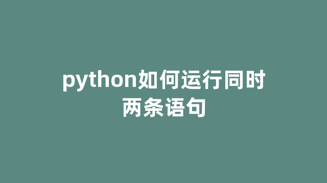 python如何运行同时两条语句
