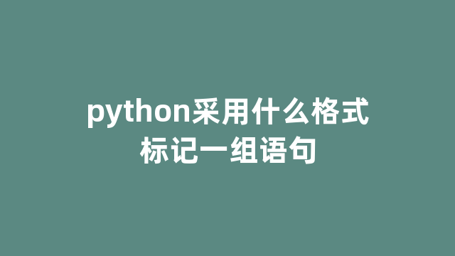 python采用什么格式标记一组语句