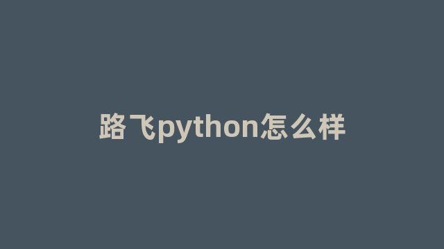 路飞python怎么样