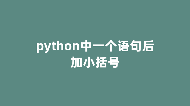 python中一个语句后加小括号