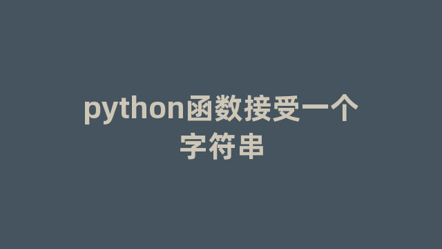 python函数接受一个字符串