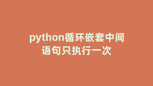 python循环嵌套中间语句只执行一次