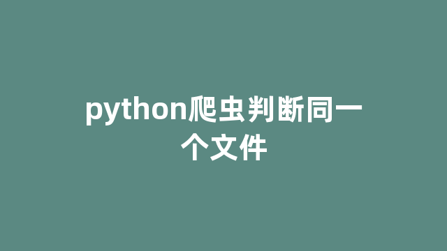 python爬虫判断同一个文件