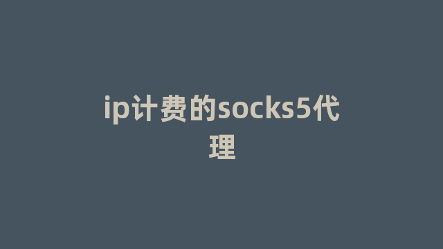 ip计费的socks5代理