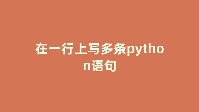 在一行上写多条python语句