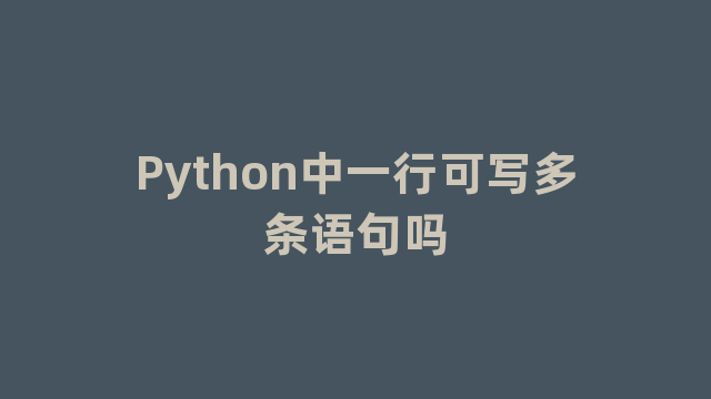 Python中一行可写多条语句吗