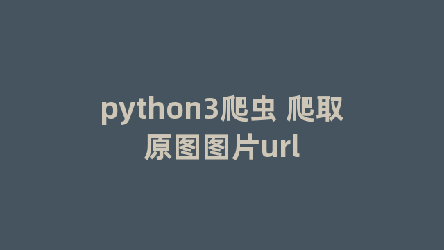 python3爬虫 爬取原图图片url