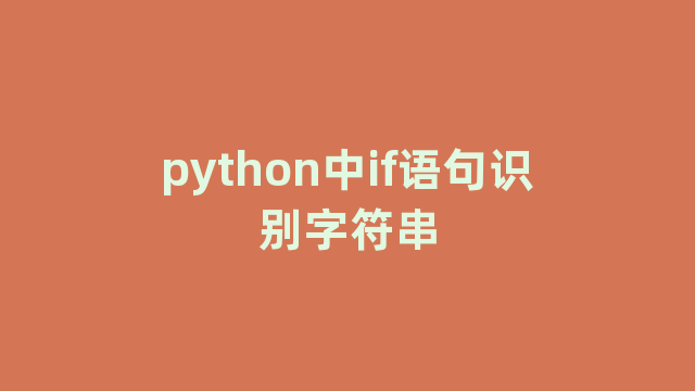 python中if语句识别字符串