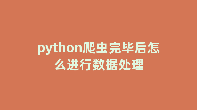 python爬虫完毕后怎么进行数据处理