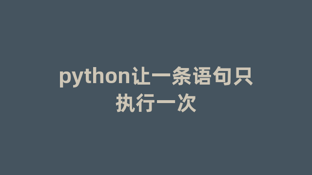 python让一条语句只执行一次