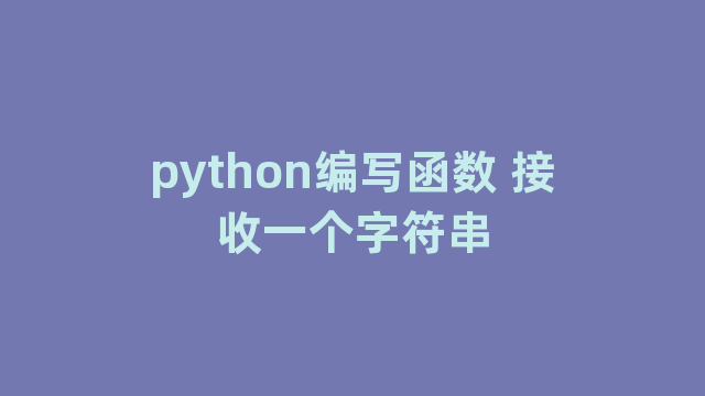 python编写函数 接收一个字符串