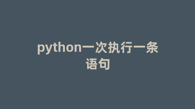 python一次执行一条语句