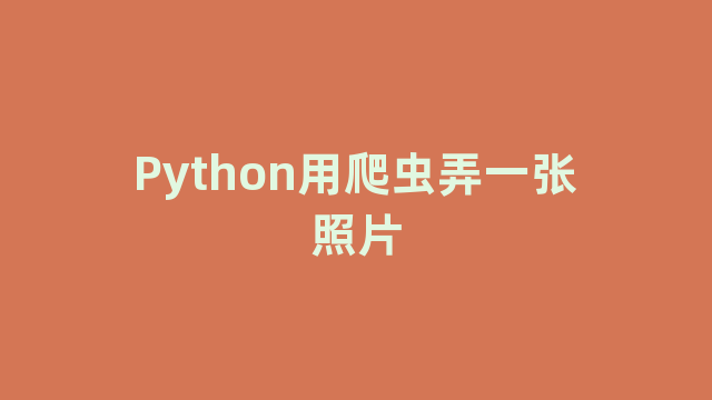 Python用爬虫弄一张照片