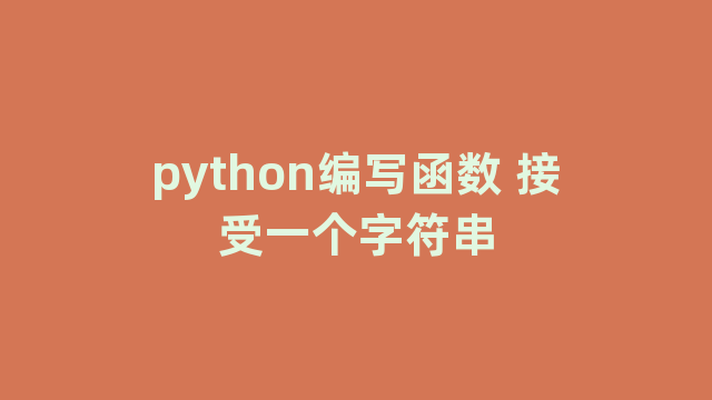 python编写函数 接受一个字符串