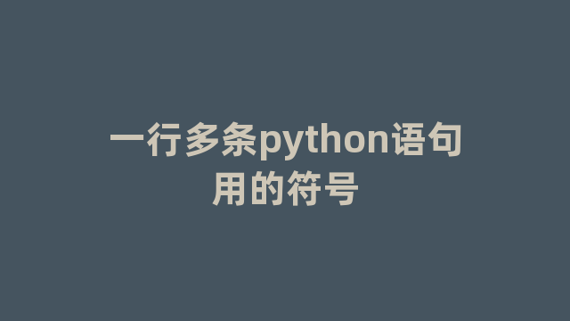 一行多条python语句用的符号