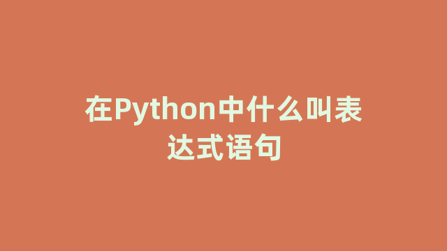 在Python中什么叫表达式语句