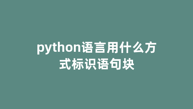 python语言用什么方式标识语句块