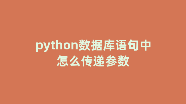 python数据库语句中怎么传递参数