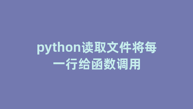 python读取文件将每一行给函数调用