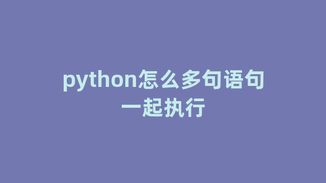 python怎么多句语句一起执行