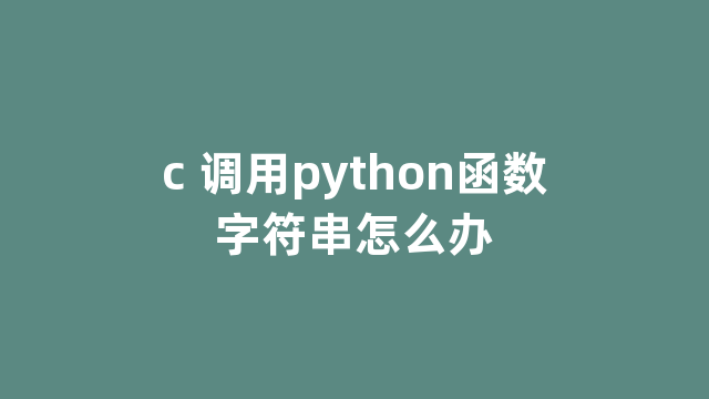 c 调用python函数字符串怎么办