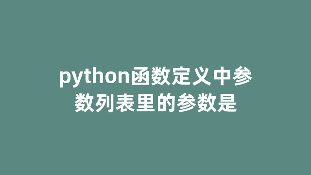 python函数定义中参数列表里的参数是