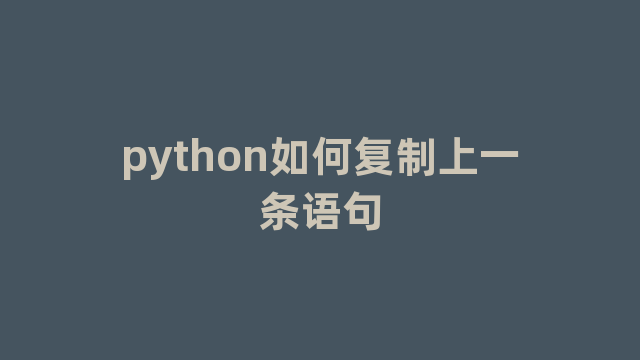 python如何复制上一条语句