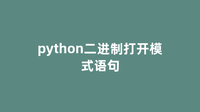 python二进制打开模式语句