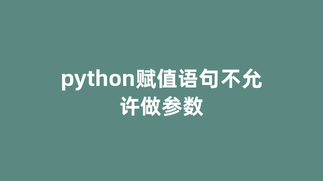 python赋值语句不允许做参数
