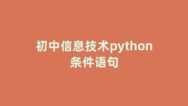 初中信息技术python条件语句