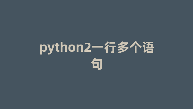 python2一行多个语句
