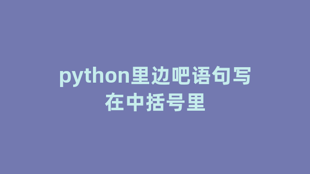 python里边吧语句写在中括号里