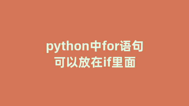 python中for语句可以放在if里面