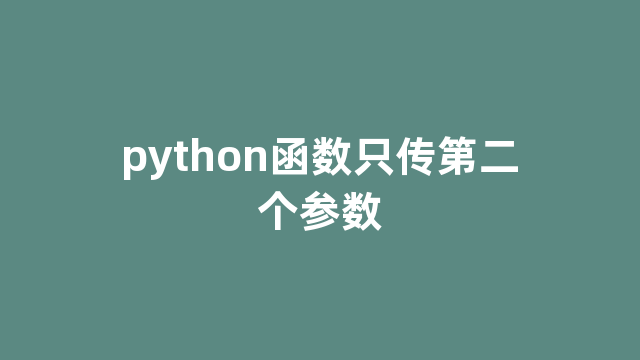 python函数只传第二个参数