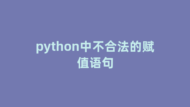 python中不合法的赋值语句