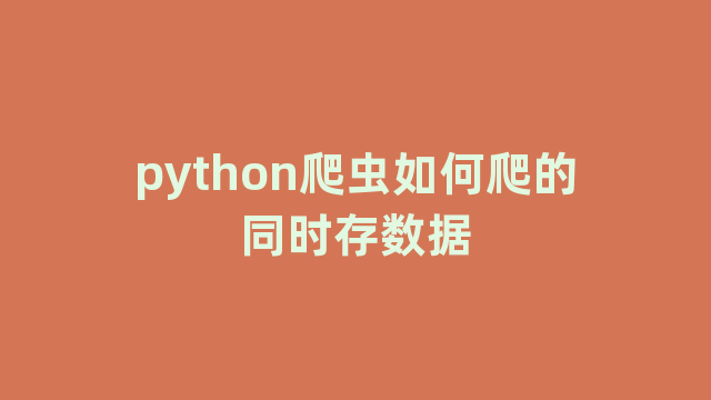 python爬虫如何爬的同时存数据