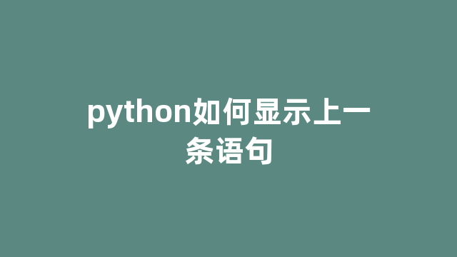 python如何显示上一条语句