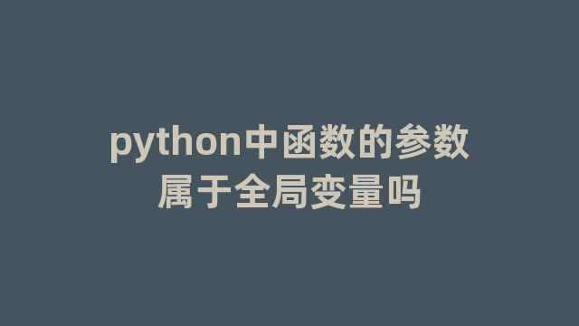 python中函数的参数属于全局变量吗