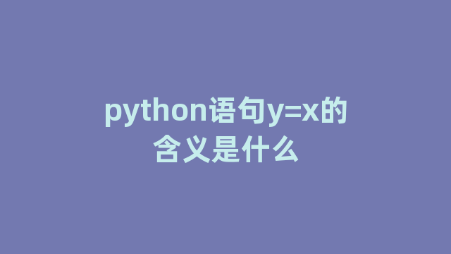 python语句y=x的含义是什么