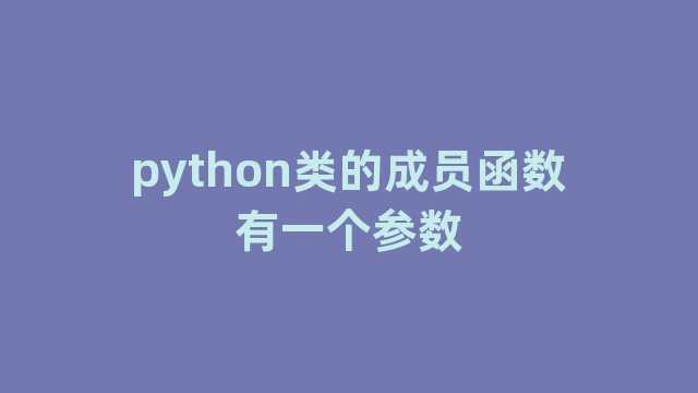python类的成员函数有一个参数