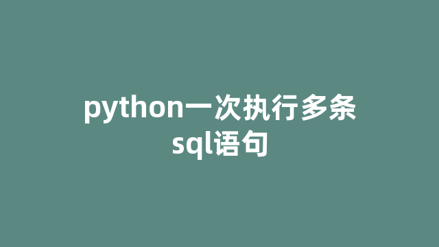 python一次执行多条sql语句