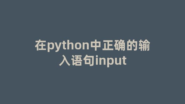 在python中正确的输入语句input
