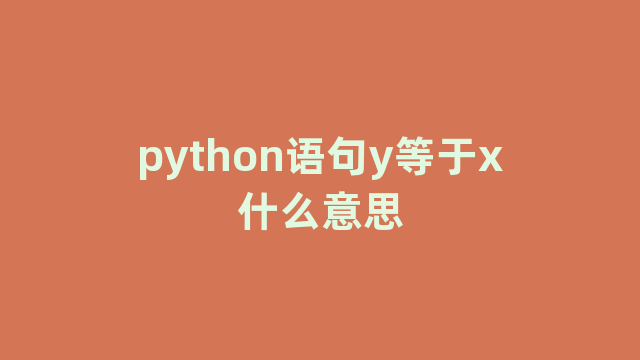 python语句y等于x什么意思