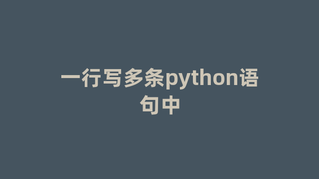 一行写多条python语句中