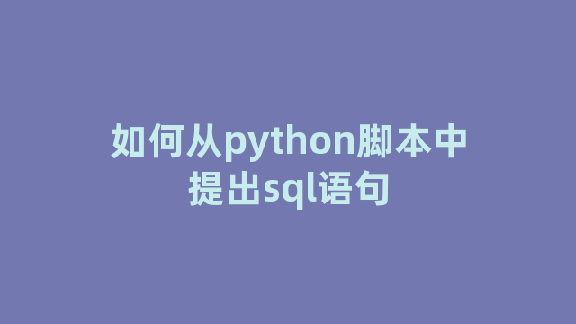 如何从python脚本中提出sql语句