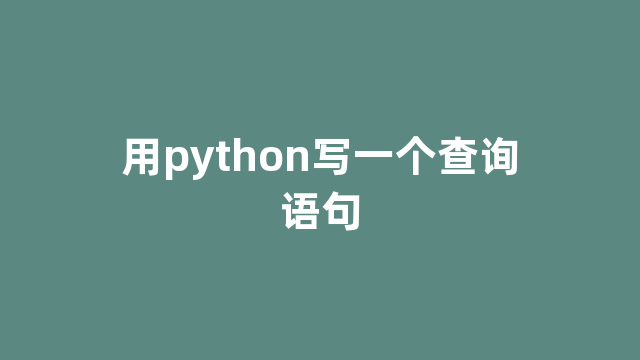 用python写一个查询语句