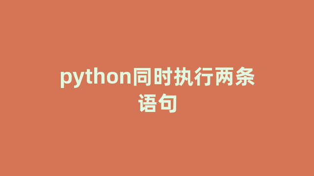 python同时执行两条语句