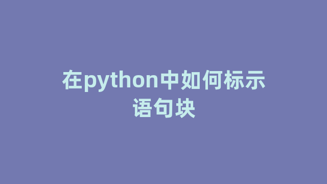 在python中如何标示语句块